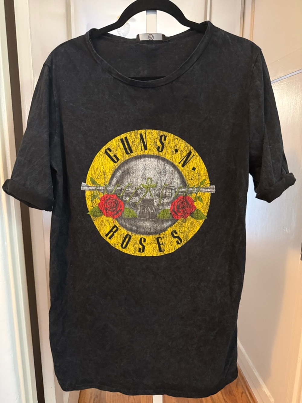 Guns N' Roses Graphic Band Tee Dress - Black with Yellow & Red Logo